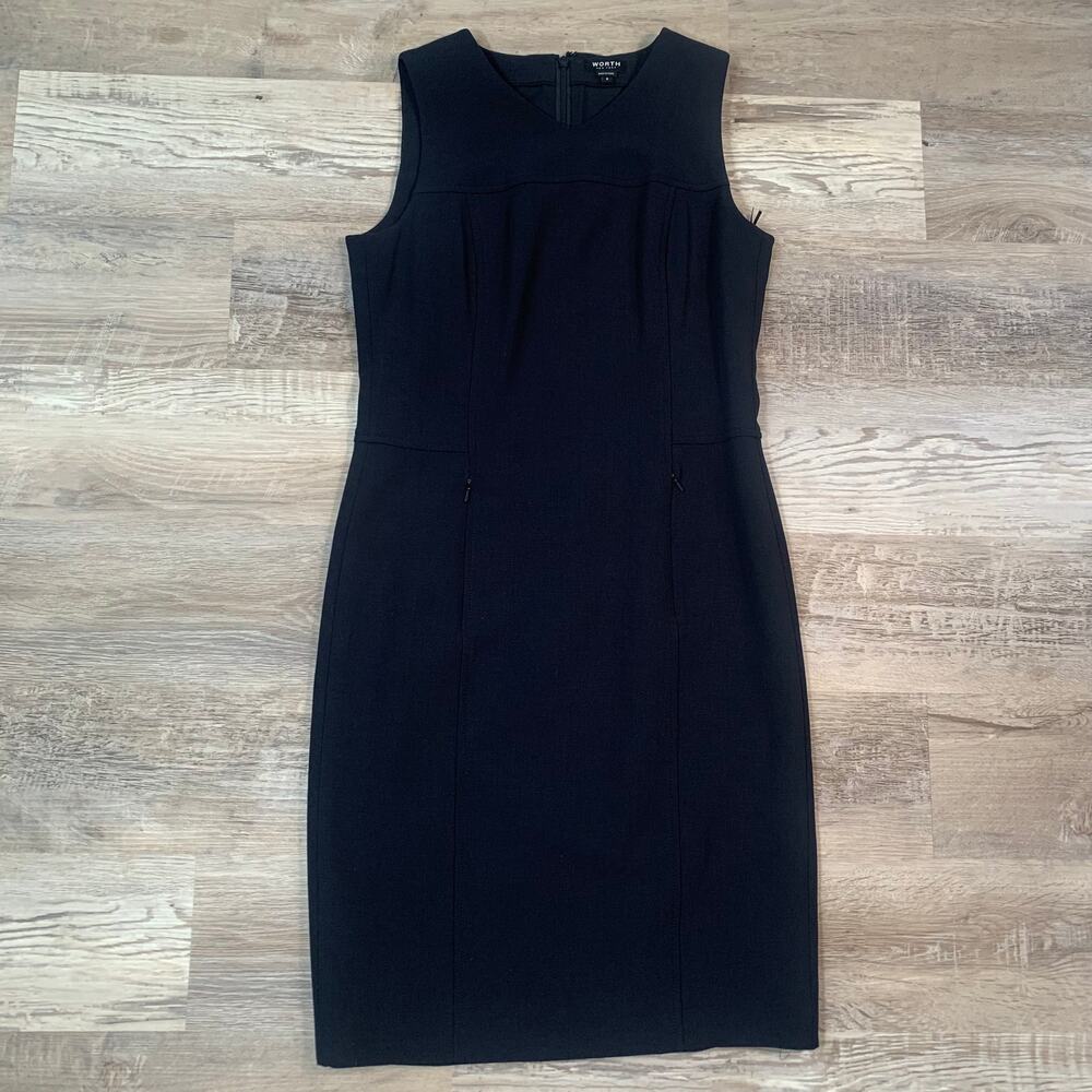 NWT Worth Navy Stretch Wool Shift Dress- Size 6